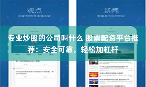 专业炒股的公司叫什么 股票配资平台推荐:安全可靠,轻松加杠杆